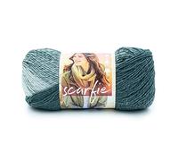 Lion Brand Yarn (1 Skein) Scarfie Bulky Yarn, Pale Grey/Bluestone