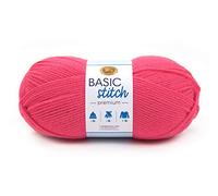 Lion Brand Yarn 201-112 Basic Stitch Premium Yarn, Raspberry