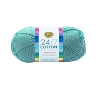 Lion Brand Yarn 24/7 Cotton, Mercerized Lightweight Yarn for Knitting, Crochet, and Crafts, Aqua, 1 Pack