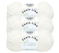 Lion Brand Yarn (3 Pack) Feels Like Butta Yarn, White