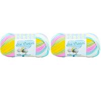 Lion Brand Yarn 923-224 Ice Cream Yarn, Bunny Tracks (Pack of 2)