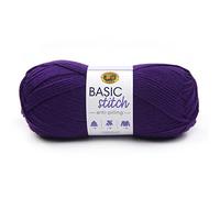 Lion Brand Yarn, Basic Stitch Anti-Pilling Worsted Weight Yarn for Knitting, Crochet, and Crafts, Purple, 1 Pack, Acrylic Fiber for Cozy Blankets, Easy-Care Jumpers, and Handmade Scarves