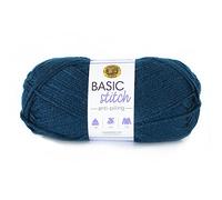 Lion Brand Yarn, Basic Stitch Anti-Pilling Worsted Weight Yarn for Knitting, Crochet, and Crafts, Steel Blue, 1 Pack, Acrylic Fiber for Cozy Blankets, Easy-Care Jumpers, and Handmade Scarves
