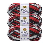 Lion Brand Yarn Basic Stitch Anti-Pilling Yarn for Crocheting, Knitting, and Crafts, Buffalo Hill, 3 Pack