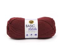 Lion Brand Yarn Basic Stitch Anti-Pilling Yarn for Knitting, Crochet, and Crafts, Pomegranate, 1 Pack