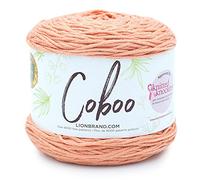 Lion Brand Yarn Coboo, Soft Cotton Blend Yarn for Knitting and Crochet, Peach, 1 Pack