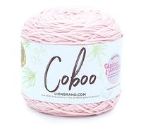 Lion Brand Yarn Coboo, Soft Cotton Blend Yarn for Knitting and Crochet, Pink, 1 Pack
