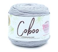 Lion Brand Yarn Coboo, Soft Cotton Blend Yarn for Knitting and Crochet, Silver, 1 Pack