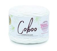 Lion Brand Yarn Coboo, Soft Cotton Blend Yarn for Knitting and Crochet, White, 1 Pack