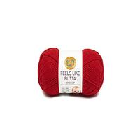Lion Brand Yarn Company Feels Like Butta Yarn, Polyester, Red, 17.78 x 6.35 x 6.35 cm