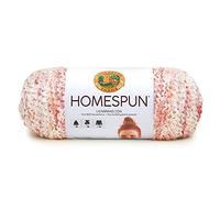 Lion Brand Yarn Company Homespun Yarn, Acrylic Blend, Pink/White, 1 Pack | Boucle Acrylic Blend Knit & Crochet Fiber for Chunky Blankets, Prayer Shawls, Silky Garments, Self-Striping Projects