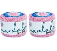 Lion Brand Yarn Company Mandala Ombre Yarn, Pure, One Skein,Pink,Blue (Pack of 2)