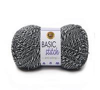 LION BRAND YARN Company Yarn Basic Stitch Whit, Black/White, One Size