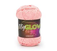 Lion Brand Yarn, DIY Glow Cozy, Glow in The Dark Yarn for Crocheting, Knitting & Crafts, Pink, 1 Pack