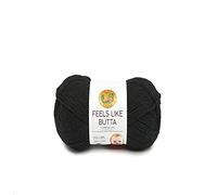 Lion Brand Yarn Company Feels Like Butta Yarn, Polyester, Black, 17.78 x 6.35 x 6.35 cm