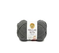Lion Brand Yarn Feels Like Butta, Soft, Worsted Weight Yarn for Knitting, Crochet, and Crafts, Charcoal, 1 Pack