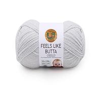 Lion Brand Yarn Company 215-149 Feels Like Butta Yarn, Pale Grey, One Skein
