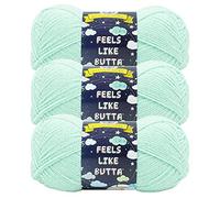 Lion Brand Yarn Feels Like Butta Soft Yarn for Crocheting and Knitting, Velvety, 3-Pack, Seagreen