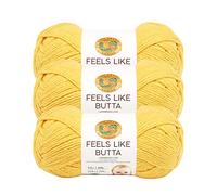 Lion Brand Yarn Feels Like Butta Soft Yarn for Crocheting and Knitting, Velvety, 3-Pack, Yellow