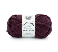 Lion Brand Yarn Feels Like Butta Thick & Quick, Super Bulky Yarn for Knitting, Crochet, and Crafts, Vineyard Wine, 1 Pack