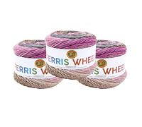 Lion Brand Yarn Ferris Wheel Yarn, Roving Multicolor Yarn for Knitting, Crocheting, and Crafts, 3 Pack, Wild Violets