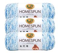 Lion Brand Yarn, Homespun Bulky Crochet Yarn, Delft, Blue, 3 Pack | Boucle Acrylic Blend Knit & Crochet Fiber for Chunky Blankets, Prayer Shawls, Silky Garments, Self-Striping Projects