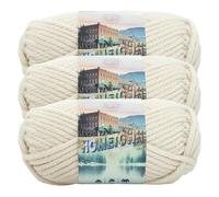 Lion Brand Yarn Hometown Yarn, Bulky Yarn, Yarn for Knitting and Crocheting, 3-Pack, Houston Cream