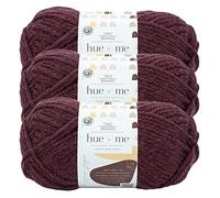 Lion Brand Yarn, Hue + Me Chunky Yarn for Crocheting, Knitting, and Crafts, Crush, 3 Pack