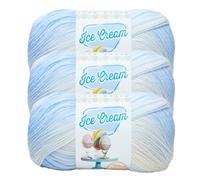 (3 Pack) Lion Brand Yarn Ice Cream Baby Yarn, Blueberry