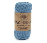 Lion Brand Yarn Mac-Re-Me, Super Bulky Recycled Cotton Yarn for Knitting, Crochet, and Crafts, Denim, 1 Pack