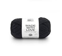 Lion Brand Yarn Made with Love The Cottony One Yarn for Crocheting, Knitting, and Crafts, Dustin Lance Blac, 1 Pack