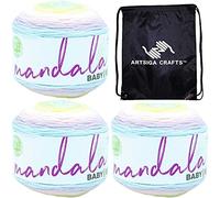 Lion Brand Yarn Mandala Baby 526-228 Diagon Alley | 3 Skeins, Same Dye Lot, Project Bag, CYC #3 DK-Light Worsted, 100% Acrylic, Ideal for Crochet, Knitting Baby Blankets