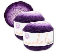 Lion Brand Yarn, Mandala Gradient Crochet Yarn, Purple, 3 Pack