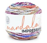 Lion Brand Yarn Mandala Impressions, Bulky Yarn, Very Berry, 1 Pack