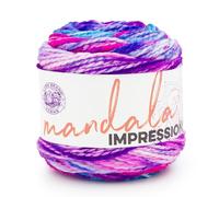 Lion Brand Yarn, Mandala Impressions Multicolor Yarn for Knitting and Crochet, Tie Dye, 1 Pack