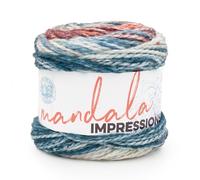 Lion Brand Yarn Mandala Impressions, Multicolor Yarn for Knitting, Crochet and Crafting, Patchwork, 1 Pack