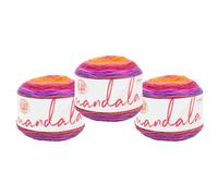 Lion Brand Yarn Mandala, Multicolor Yarn for Knitting, Crochet and Crafting, Andorian, 3 Pack