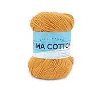 Lion Brand Yarn Pima Cotton, Colorful, Medium Weight Yarn for Knitting, Crochet, and Crafts, Mineral Yellow, 1 Pack