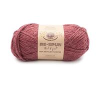 Lion Brand Yarn 843-114S Re-Spun Thick & Quick Yarn, Dark Cherry