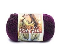 Lion Brand Scarfie Yarn-Charcoal/Magenta