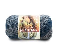 Lion Brand Yarn 826-218 Scarfie Yarn, Teal/Silver
