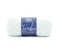 Lion Brand Yarn Truboo Sparkle, Lightweight DK Yarn for Knitting, Crochet, and Crafts, Ice, 1 Pack