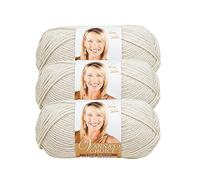 Lion Brand Yarn, Vanna's Choice Crochet Yarn, Linen, Off White, 3 Pack | Everyday Basic Worsted Weight Acrylic Knit & Crochet Fiber for Blankets, Bags, Sweaters, Hats, Scarves