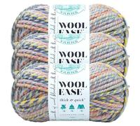 Lion Brand Yarn, Wool-Ease Thick & Quick Yarn, Dreamcatcher Rainbow, 3 Pack | Super Bulky Wool Acrylic Blend Fiber for Soft Hats, Sweaters, Chunky Blankets, Yarn for Crochet, Knitting, Crafts, Weaving