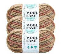 Lion Brand Yarn, Wool-Ease Thick & Quick Yarn, Jam Cookie Tan Multi, 3 Pack | Super Bulky Wool Acrylic Blend Fiber for Soft Hats, Sweaters, Chunky Blankets, Yarn for Crochet, Knitting, Crafts, Weaving