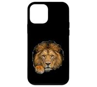 Lion Breaking Through Torn Hole Wild Cat Graphic Case for iPhone 12 mini