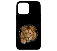 Lion Breaking Through Torn Hole Wild Cat Graphic Case for iPhone 13 Pro Max