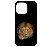 Lion Breaking Through Torn Hole Wild Cat Graphic Case for iPhone 14 Pro Max