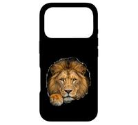 Lion Breaking Through Torn Hole Wild Cat Graphic Case for iPhone 17 Pro