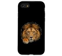 Lion Breaking Through Torn Hole Wild Cat Graphic Case for iPhone SE (2020) / 7/8